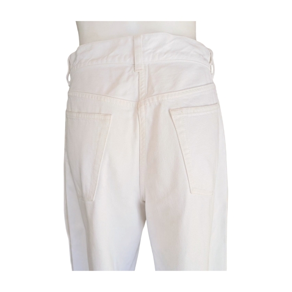 Rare SACAI Japan Calca Pantacourt White Cropped Wide Leg Jeans Size 3/US Large - Picture 9 of 12